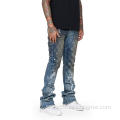 Hight Quality Designers Stacted Fit Denim Jeans